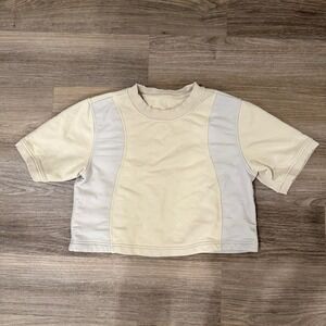 Lululemon French‎ Terry Swift T Shirt Womens 10 Ivory Natural Short Sleeve